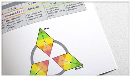 Our team assessment reports provide high-res graphics to show how your team scored
